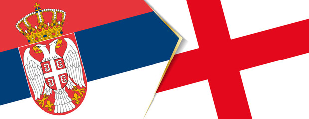 Canvas Print - Serbia and England flags, two vector flags.