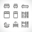 Vector bed icons design set