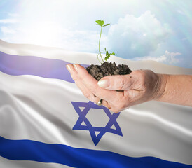 Israel growth and new beginning. Green renewable energy and ecology concept.