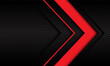 Abstract red arrow direction on dark metallic circle mesh pattern design modern futuristic background vector illustration.