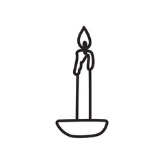 Poster - candle free form line style icon vector design