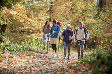family hiking; quality family time concept