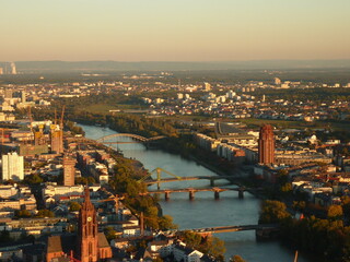 Wall Mural - Frankfurt from Maintower in Frankfurt Germany. The main tower platform is open for public.