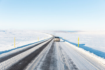 Poster - Winter road in Westfjords, Iceland