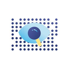 Canvas Print - lupe with eye gradient style icon vector design