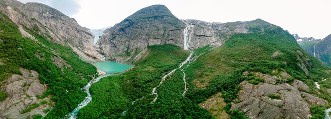 Briksdalsbreen is a glacier arm of Jostedalsbreen,Briksdalsbre, Norway