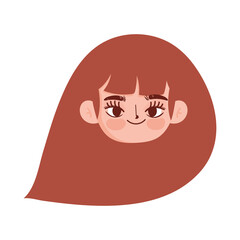 Poster - beautiful face girl cartoon character isolated icon style