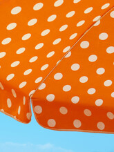 Orange Sun Umbrella Wit White Dots