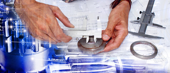 Wall Mural - industrial manufacturing technology measurement quality
