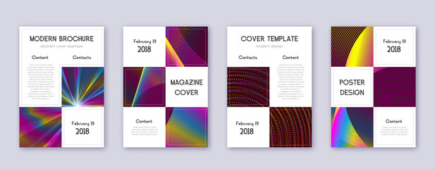 Business brochure design template set. Rainbow abs