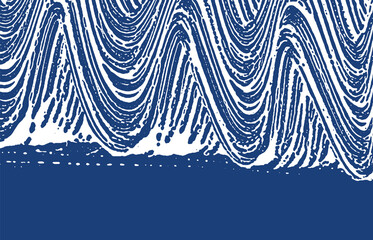 Sticker - Grunge texture. Distress indigo rough trace. Excel