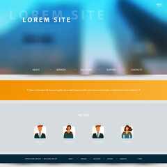 Wall Mural - website design template for your business with blurred urban theme