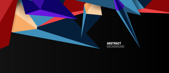 3d low poly abstract shape background vector illustration