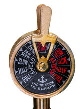 Nautical Ships Shiny Brass Engine Room Telegraph Isolated