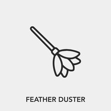 Feather Duster Icon Vector.  Linear Style Sign For Mobile Concept And Web Design. Feather Duster Symbol Illustration. Pixel Vector Graphics - Vector.