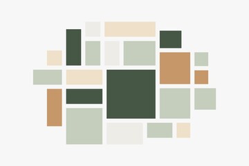 mood board. colored photo collage minimalist mockup, collection with mosaic grid. photomontage or pi