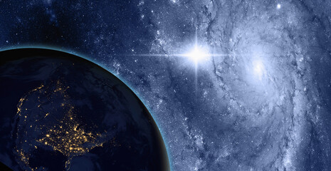 Poster - Supernova explosion in the center of galaxy 