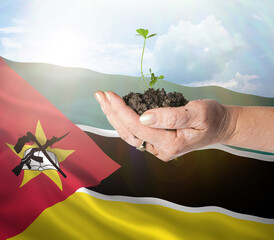 Mozambique growth and new beginning. Green renewable energy and ecology concept.