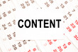 © Valeria - text CONTENT on a sheet from Notepad.a digital background. business concept . business and Finance.