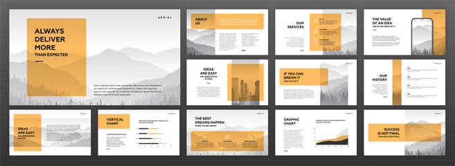 Wall Mural - modern powerpoint presentation templates set. use for modern keynote presentation background, brochu