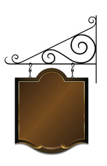 Vintage Wrought Iron Bracket and Sign Design