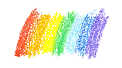 Rainbow crayon strokes