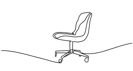 Wall Mural - Continuous one line drawing. Office chair. Linear style. continuous single drawn one line armchair furniture hand-drawn picture silhouette. Line art. doodle.