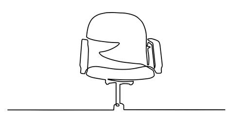 Wall Mural - Continuous one line drawing. Office chair. Linear style. continuous single drawn one line armchair furniture hand-drawn picture silhouette. Line art. doodle.