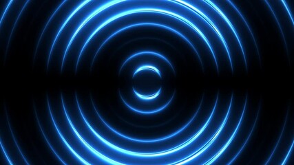 Wall Mural - abstract technology background with digital signal animation. bright neon circles motion futuristic 