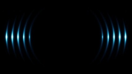 Wall Mural - abstract technology background with shiny neon waves come from center. vibrant circles motion for fu
