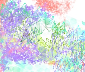 Wall Mural - Neural network design of lines and dots connecting intraneural worldwide gloabla technology background
abstract design AI intellegence science creative art