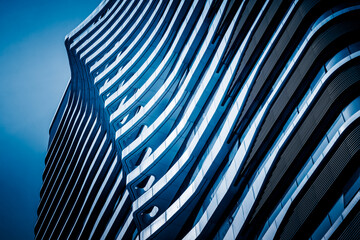 Canvas Print - abstract architecture, blue toned image