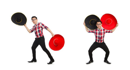 Poster - Funny mexican with sombrero in concept