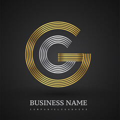 Letter GC linked logo design circle G shape. Elegant gold and silver colored, symbol for your business name or company identity.