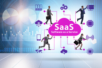 Software as a service - SaaS concept with businessman