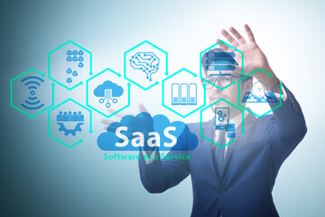 software as a service - saas concept with businessman