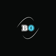 B O letter logo monogram design on black color background