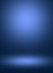 Wall Mural - abstract blue studio workshop with light effect background. cover template design. template of room 