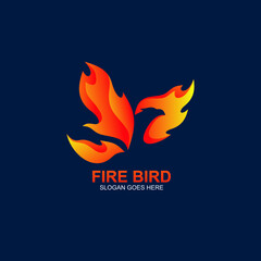 Wall Mural - Fire bird logo design vector