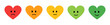 Set five hearts faces scale. Feedback in form of emotions. Emotions Range Vector Icon. Five kinds signs: excellent, good, normal, bad, terrible.