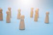 © sticker2you - Successful team leader, Wooden people standing out from the other.