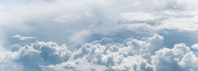 rainy clouds from plane, panorama view