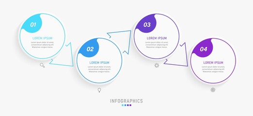Wall Mural - vector infographic label design template with icons and 4 options or steps. can be used for process 