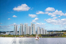 Beautiful Lakes And Apartment Complexes In Incheon, Korea