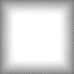 Poster - Halftone pattern, halftone texture. Half-tone background vector illustration. Screentone border, frame