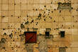 Traces of the Bosnian War, Bullet holes on wall of building in Sarajevo, Bosnia and Herzegovina
