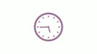 © MSH - Pink gray circle 12 hours clock icon on white background,clock icon