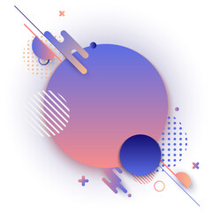 Wall Mural - creative abstract background geometric circle gradient shape pattern with line