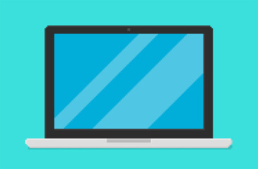 Wall Mural - Pixel art vector illustration of laptop.