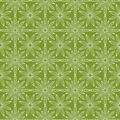 Wall Mural - Mandalas pattern design. Background for textile. Seamless pattern in green colors.